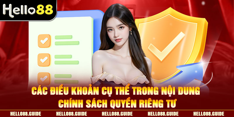 Các điều khoản cụ thể trong nội dung chính sách quyền riêng tư