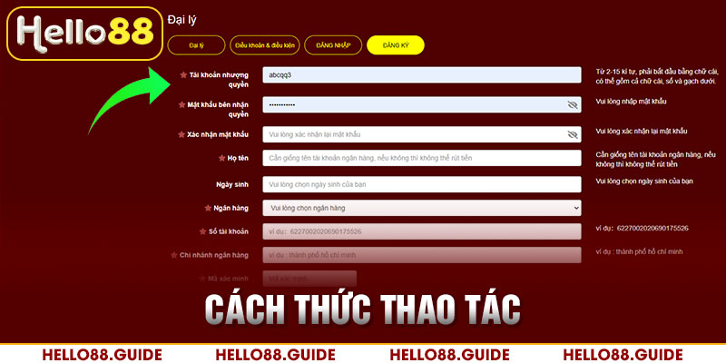 Cách thức thao tác